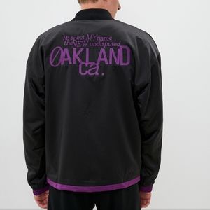 NWT Adidas Black/Purple Dame 8 Innovation Satin Bomber Jacket XL